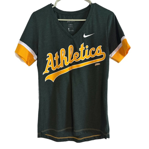 Nike Tops - Oakland A’s Nike Dri-FIT Dark Green V-Neck Tee